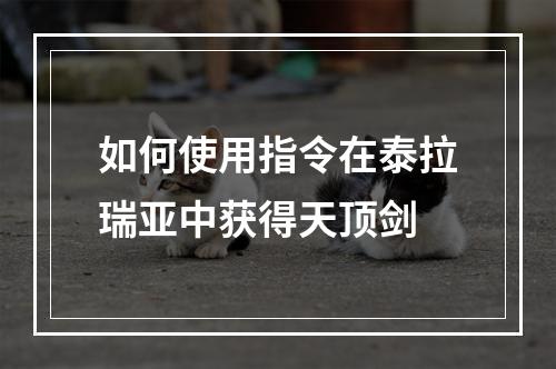 如何使用指令在泰拉瑞亚中获得天顶剑