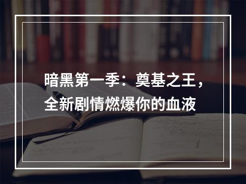 暗黑第一季：奠基之王，全新剧情燃爆你的血液