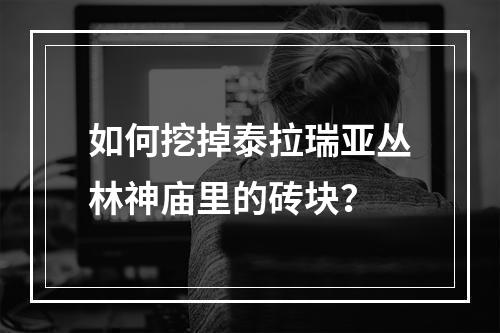 如何挖掉泰拉瑞亚丛林神庙里的砖块？