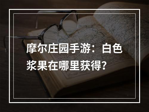 摩尔庄园手游：白色浆果在哪里获得？