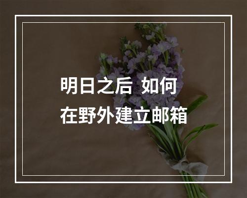 明日之后  如何在野外建立邮箱