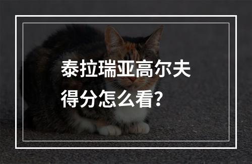 泰拉瑞亚高尔夫得分怎么看？