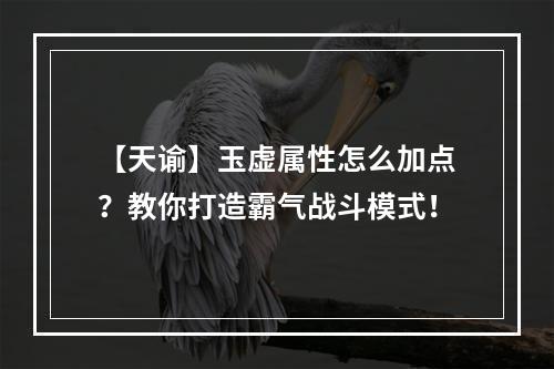 【天谕】玉虚属性怎么加点？教你打造霸气战斗模式！