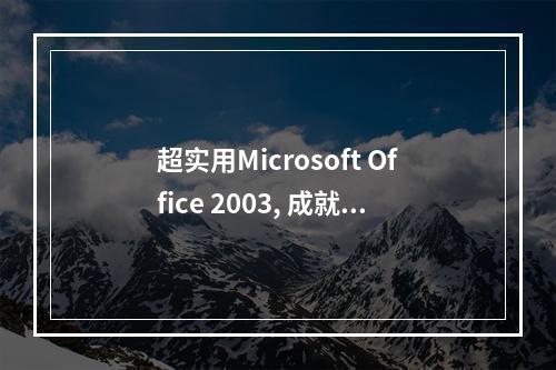 超实用Microsoft Office 2003, 成就高效办公