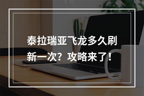 泰拉瑞亚飞龙多久刷新一次？攻略来了！