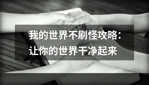 我的世界不刷怪攻略：让你的世界干净起来