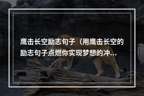 鹰击长空励志句子（用鹰击长空的励志句子点燃你实现梦想的冲动）