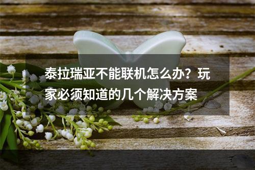 泰拉瑞亚不能联机怎么办？玩家必须知道的几个解决方案