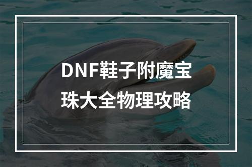 DNF鞋子附魔宝珠大全物理攻略