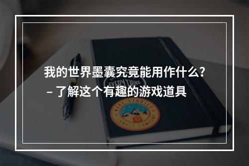 我的世界墨囊究竟能用作什么？ – 了解这个有趣的游戏道具