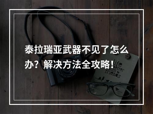 泰拉瑞亚武器不见了怎么办？解决方法全攻略！