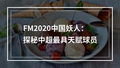 FM2020中国妖人：探秘中超最具天赋球员