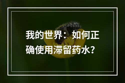 我的世界：如何正确使用滞留药水？