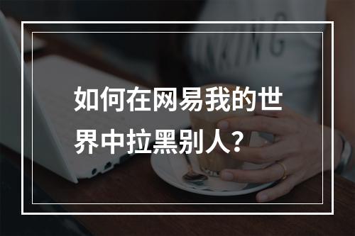 如何在网易我的世界中拉黑别人？