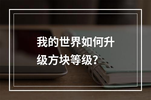 我的世界如何升级方块等级？