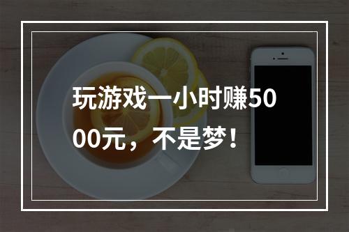 玩游戏一小时赚5000元，不是梦！