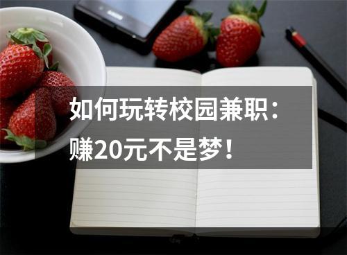 如何玩转校园兼职：赚20元不是梦！