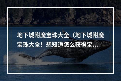 地下城附魔宝珠大全（地下城附魔宝珠大全！想知道怎么获得宝珠？点我先收藏！）