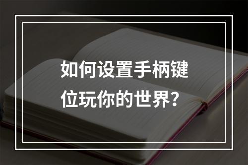 如何设置手柄键位玩你的世界？