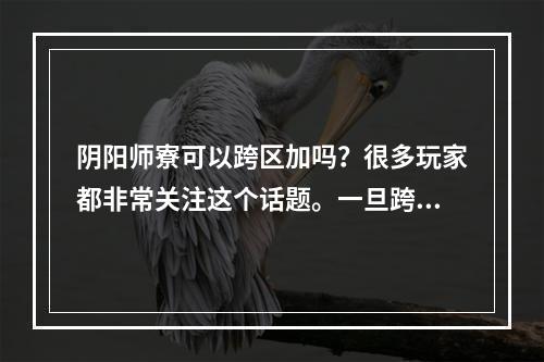 阴阳师寮可以跨区加吗？很多玩家都非常关注这个话题。一旦跨区加入阴阳师寮，可以与更多来自不同区域的玩家