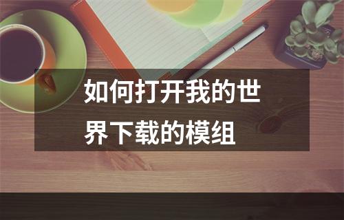 如何打开我的世界下载的模组