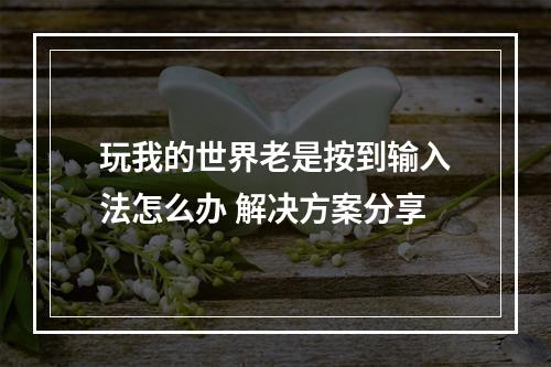 玩我的世界老是按到输入法怎么办 解决方案分享