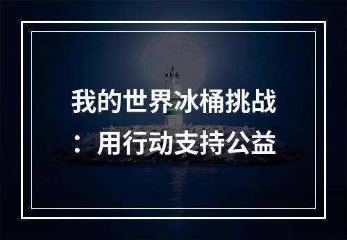 我的世界冰桶挑战：用行动支持公益