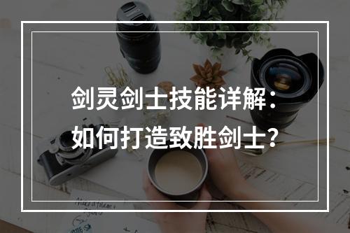 剑灵剑士技能详解：如何打造致胜剑士？