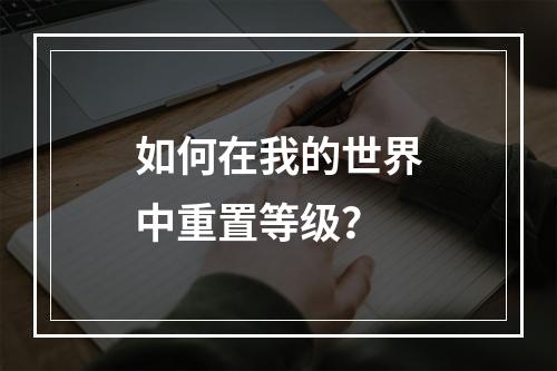 如何在我的世界中重置等级？