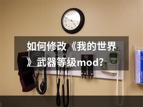 如何修改《我的世界》武器等级mod？