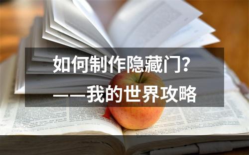 如何制作隐藏门？——我的世界攻略