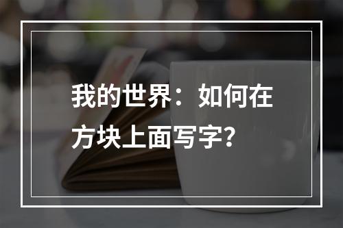 我的世界：如何在方块上面写字？