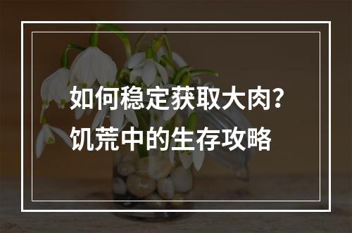 如何稳定获取大肉？饥荒中的生存攻略