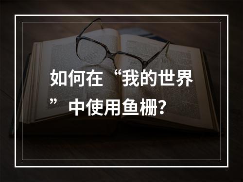 如何在“我的世界”中使用鱼栅？