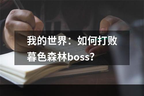 我的世界：如何打败暮色森林boss？