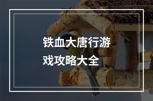 铁血大唐行游戏攻略大全