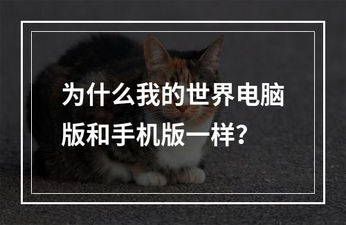 为什么我的世界电脑版和手机版一样？