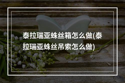 泰拉瑞亚蛛丝箱怎么做(泰拉瑞亚蛛丝吊索怎么做)