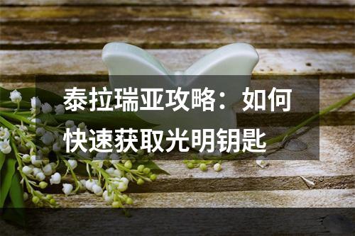 泰拉瑞亚攻略：如何快速获取光明钥匙