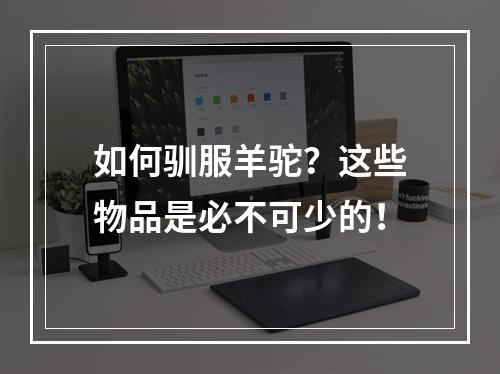 如何驯服羊驼？这些物品是必不可少的！