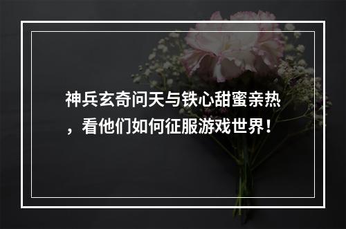 神兵玄奇问天与铁心甜蜜亲热，看他们如何征服游戏世界！