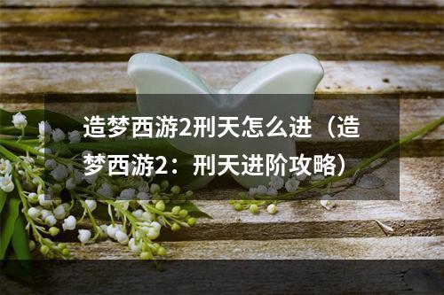 造梦西游2刑天怎么进（造梦西游2：刑天进阶攻略）