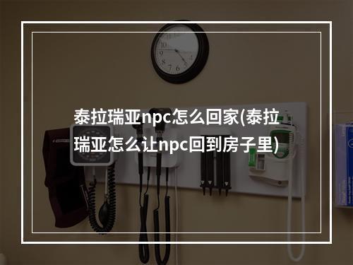 泰拉瑞亚npc怎么回家(泰拉瑞亚怎么让npc回到房子里)