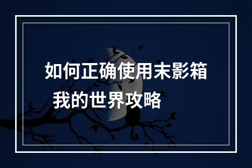 如何正确使用末影箱  我的世界攻略