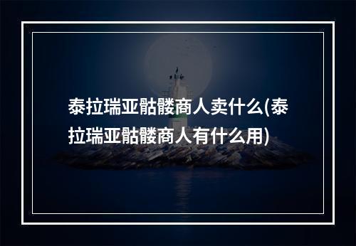 泰拉瑞亚骷髅商人卖什么(泰拉瑞亚骷髅商人有什么用)