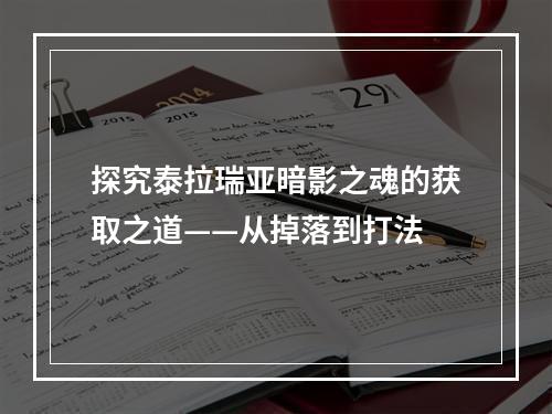 探究泰拉瑞亚暗影之魂的获取之道——从掉落到打法