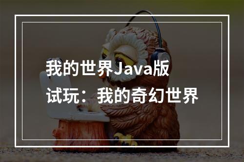 我的世界Java版试玩：我的奇幻世界