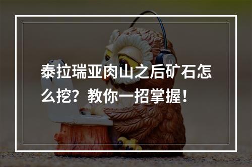 泰拉瑞亚肉山之后矿石怎么挖？教你一招掌握！