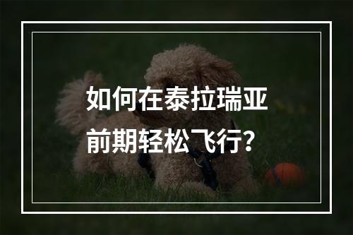 如何在泰拉瑞亚前期轻松飞行？