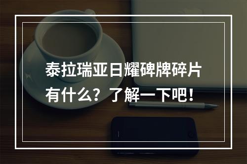 泰拉瑞亚日耀碑牌碎片有什么？了解一下吧！